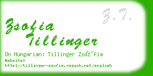 zsofia tillinger business card